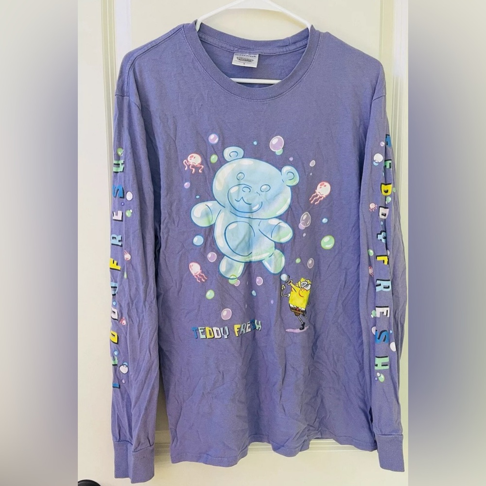 Teddy Fresh x SpongeBob Collab Purple Bubbles Long Sleeve Top Women's Medium